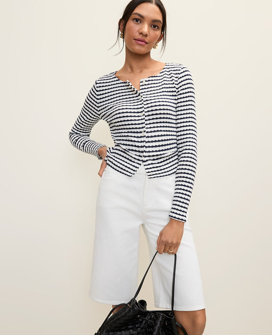 Weekend Pointelle Cardigan | Ann Taylor