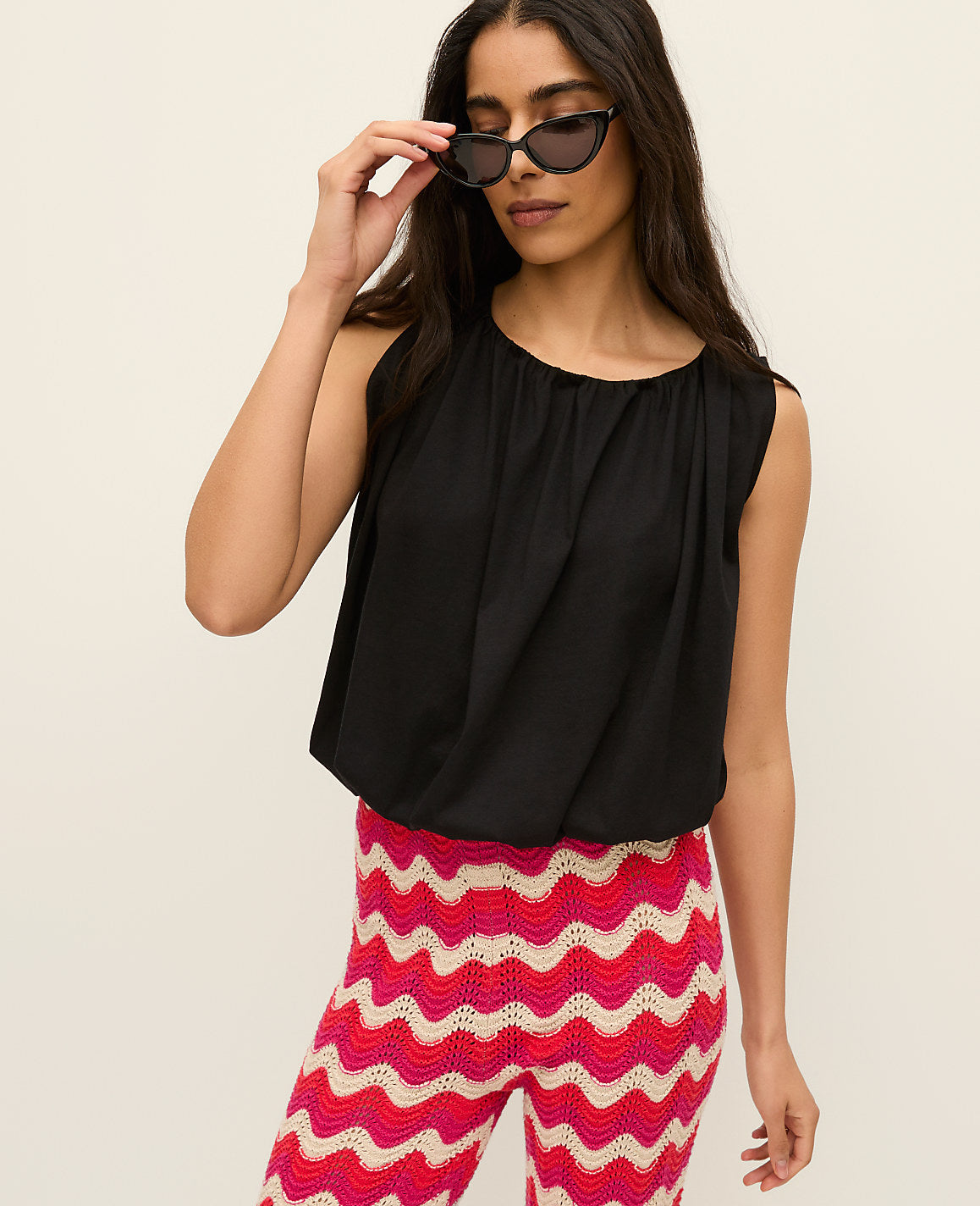 Gathered Bubble Hem Top | Ann Taylor
