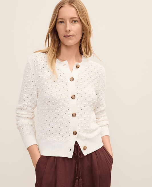 Weekend Popcorn Stitch Cardigan | Ann Taylor