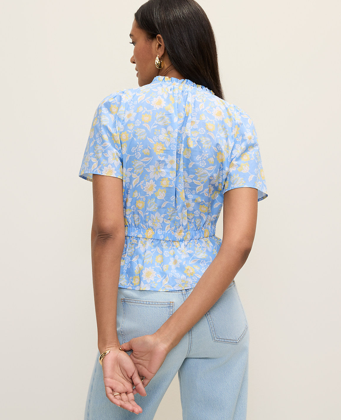 Weekend Floral Gathered Peplum Blouse | Ann Taylor