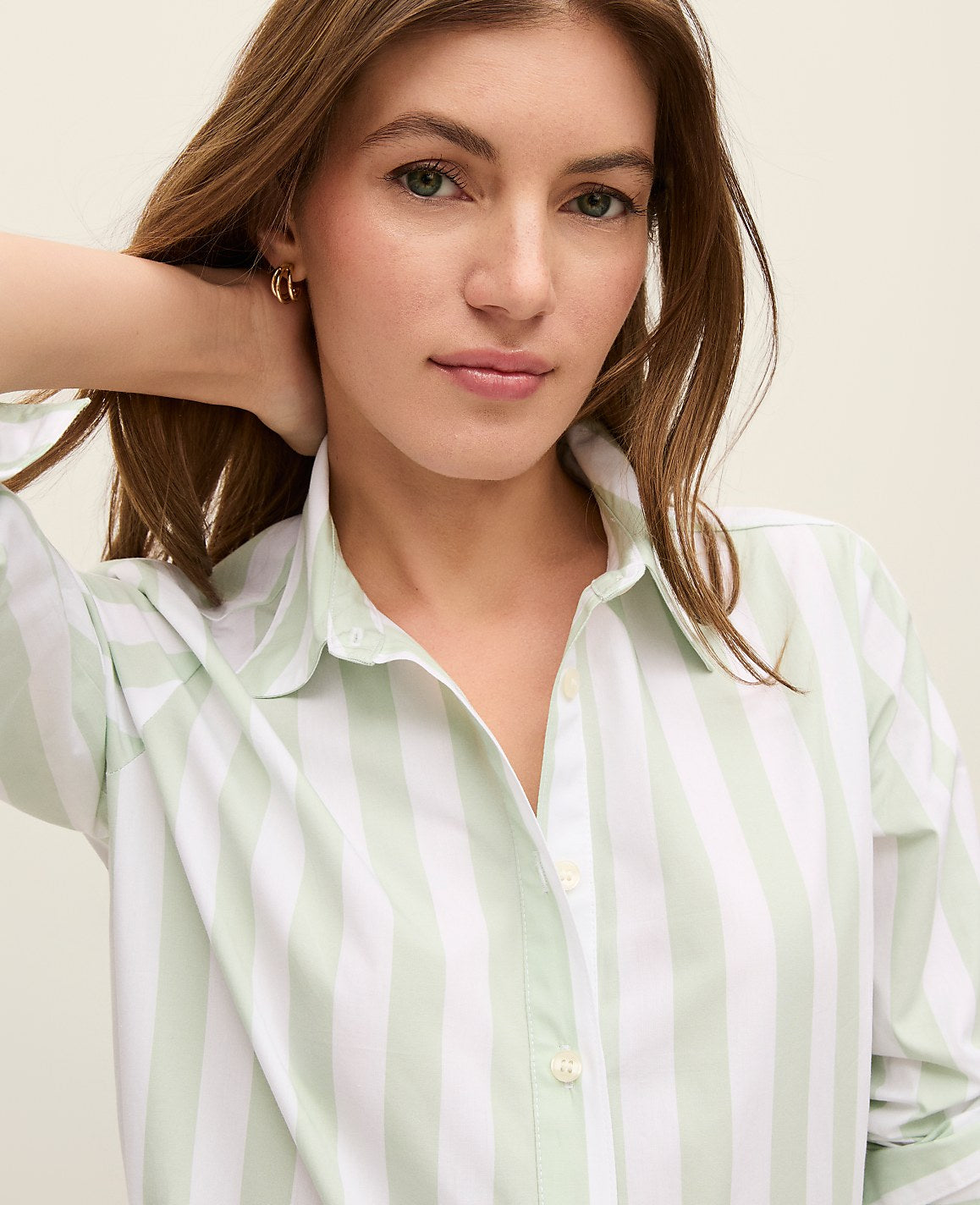 Weekend Striped Relaxed Perfect Shirt | Ann Taylor