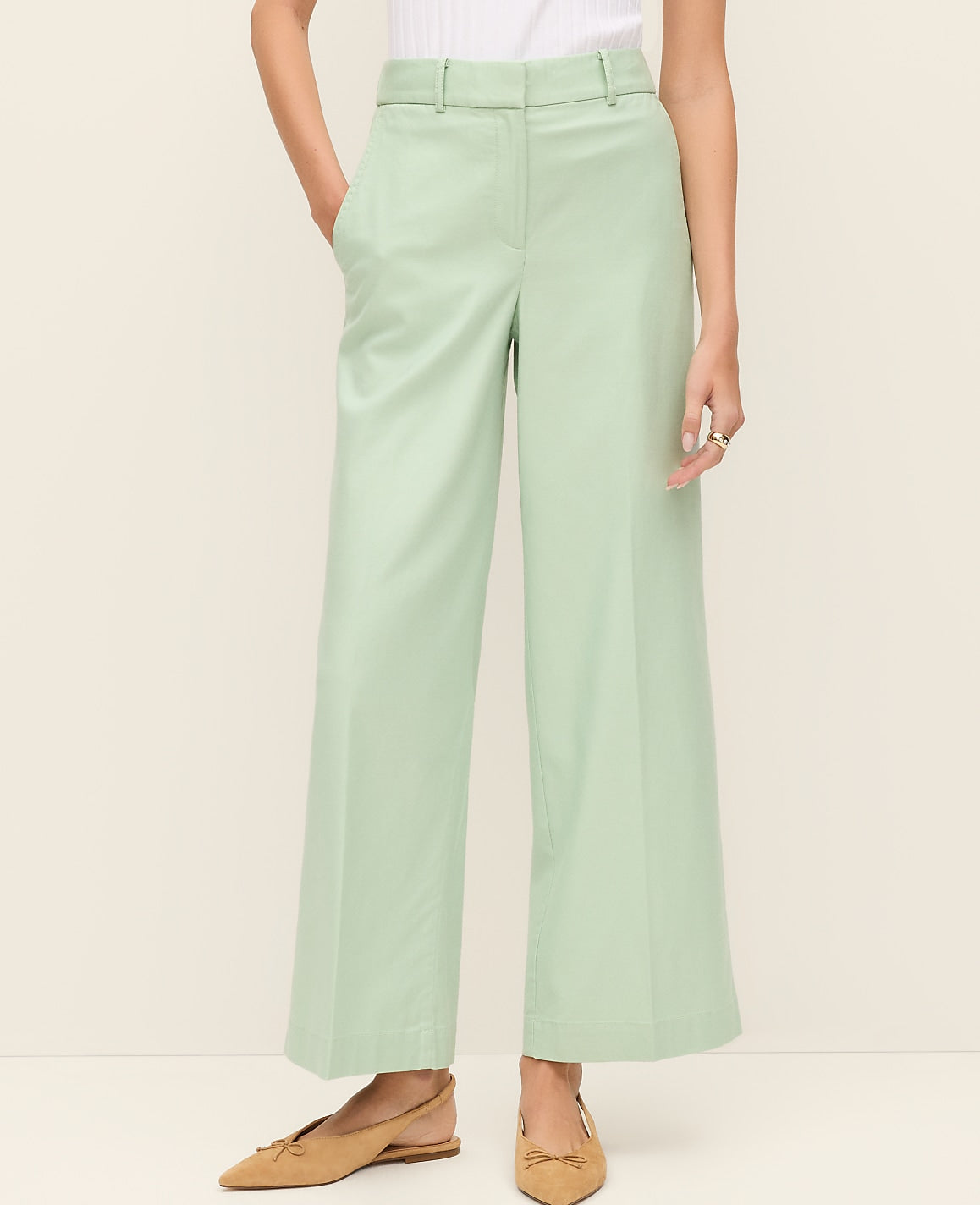 The Relaxed Wide-Leg Ankle Pant | Ann Taylor
