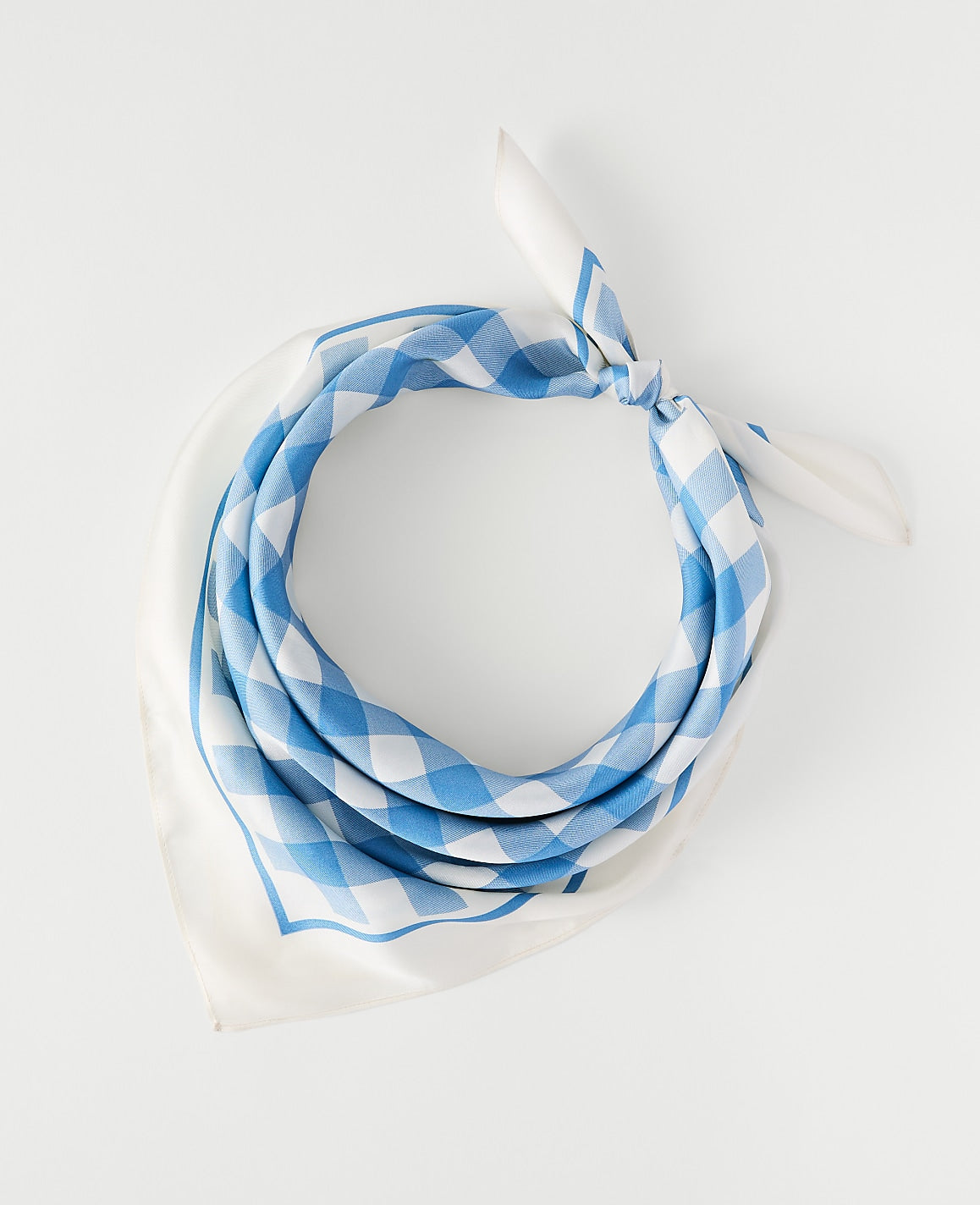Weekend Gingham Silk Scarf | Ann Taylor
