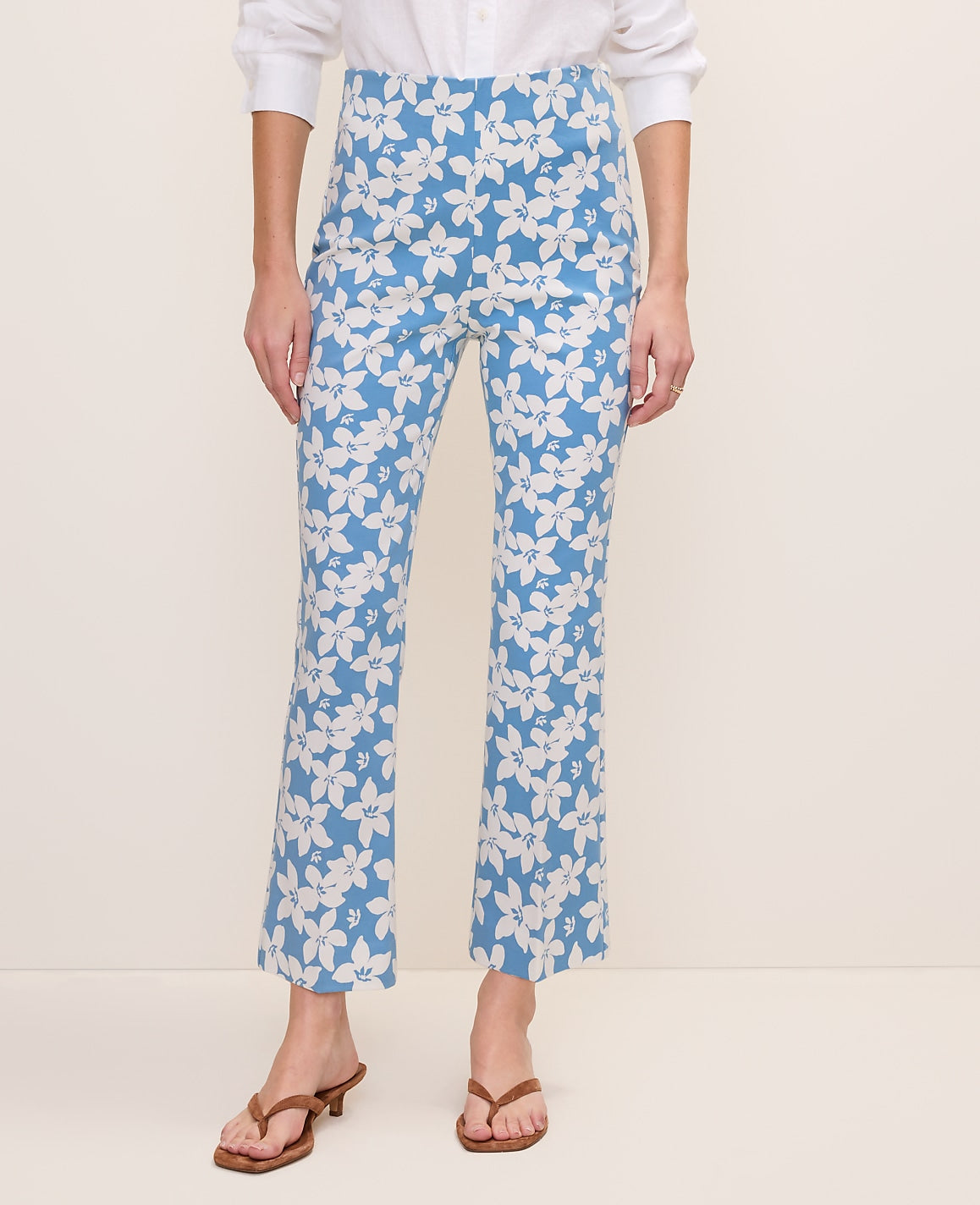 The Tall Flare Ankle Pant in Floral Print | Ann Taylor