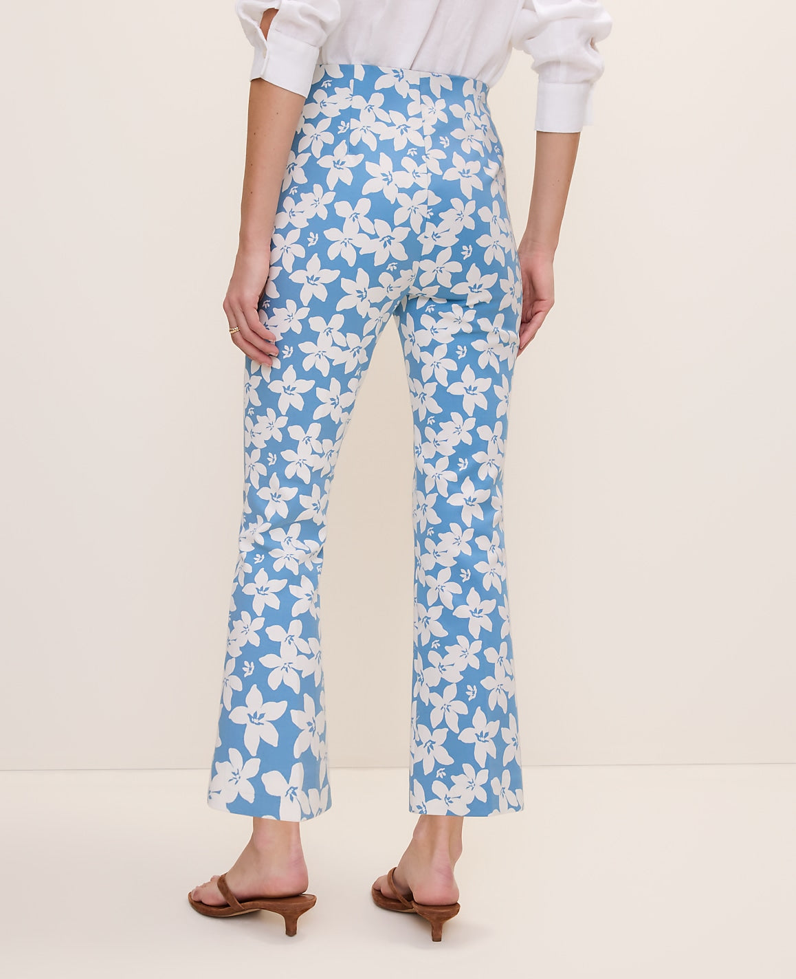 The Tall Flare Ankle Pant in Floral Print | Ann Taylor