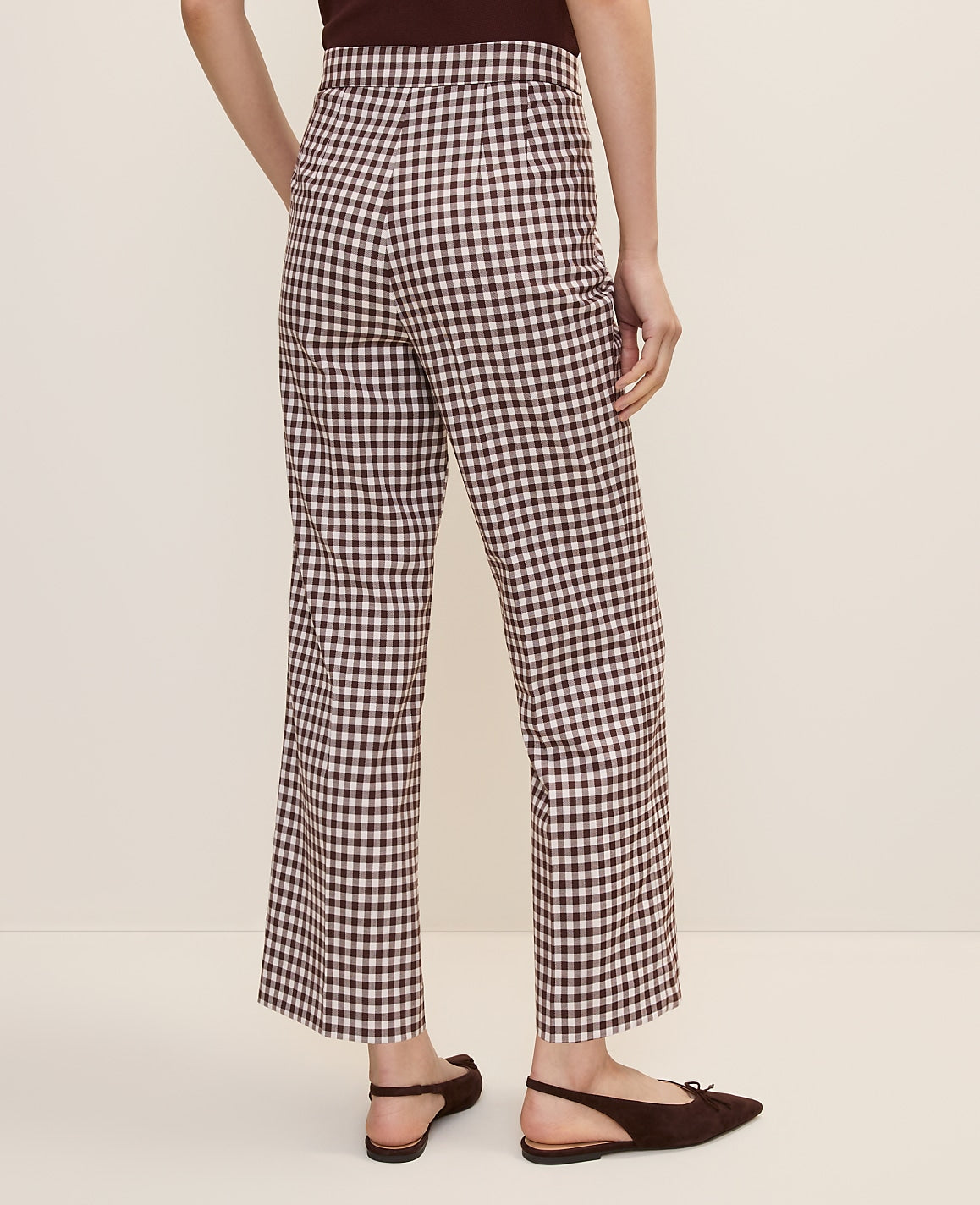 The Tall Side Zip Flare Pant in Gingham | Ann Taylor
