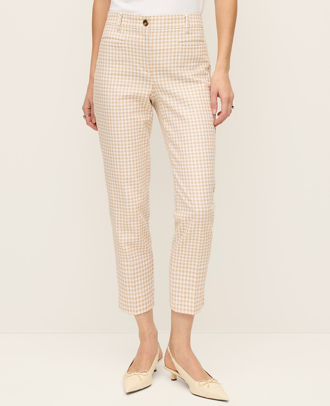The Tall Cotton Crop Pant in Gingham | Ann Taylor