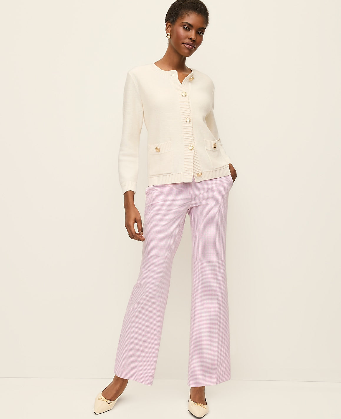 The Tall Relaxed Jayne Trouser in Gingham | Ann Taylor