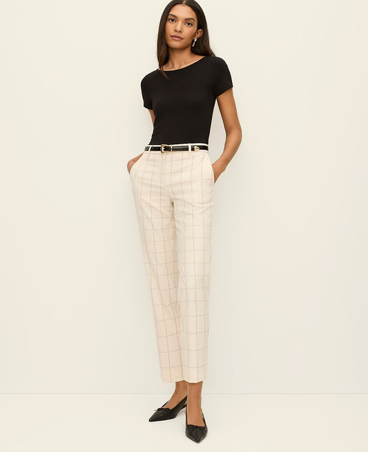 The Tall Eva Ankle Pant in Windowpane | Ann Taylor