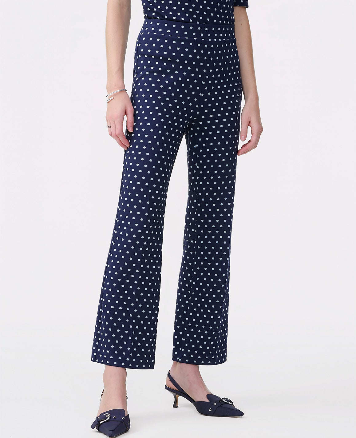 The Tall Dotted Knit Ankle Pant | Ann Taylor