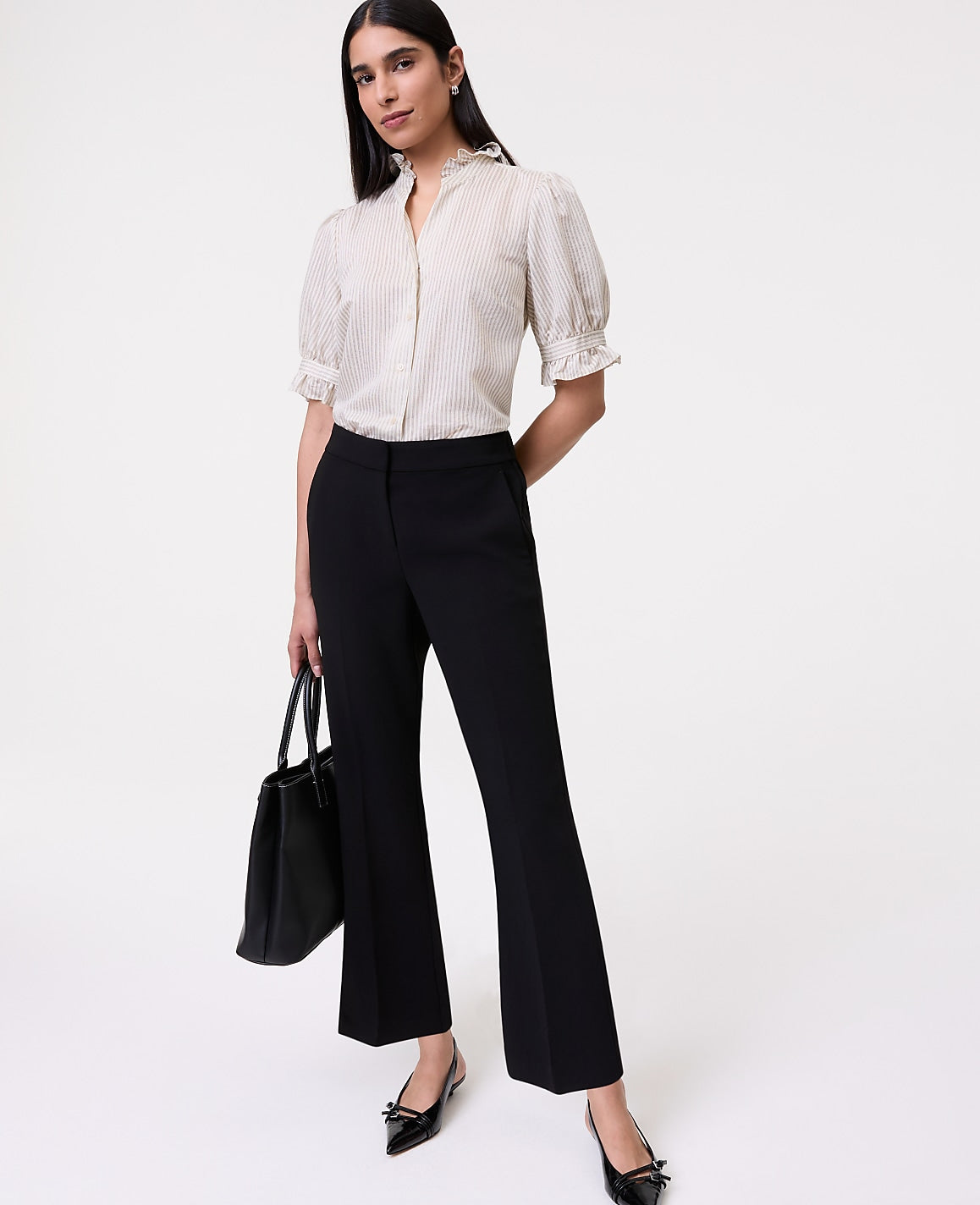 The Tall Relaxed Jayne Trouser in Textured Crepe | Ann Taylor