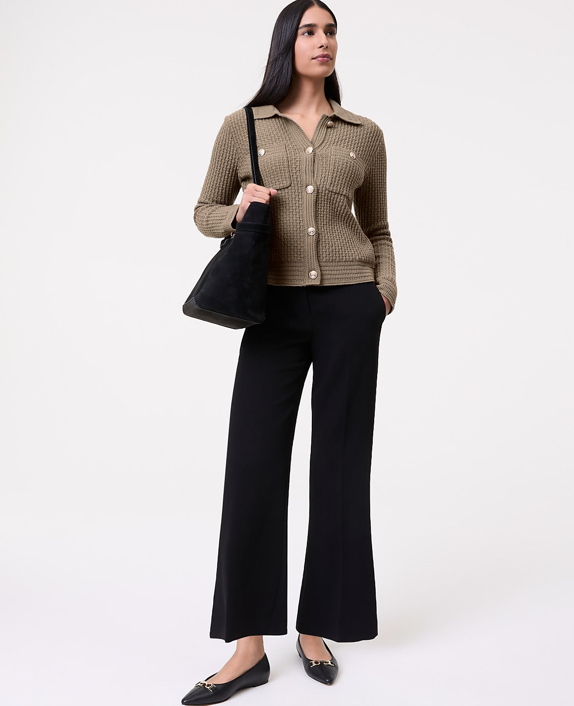 The Tall Relaxed Jayne Trouser in Textured Crepe | Ann Taylor