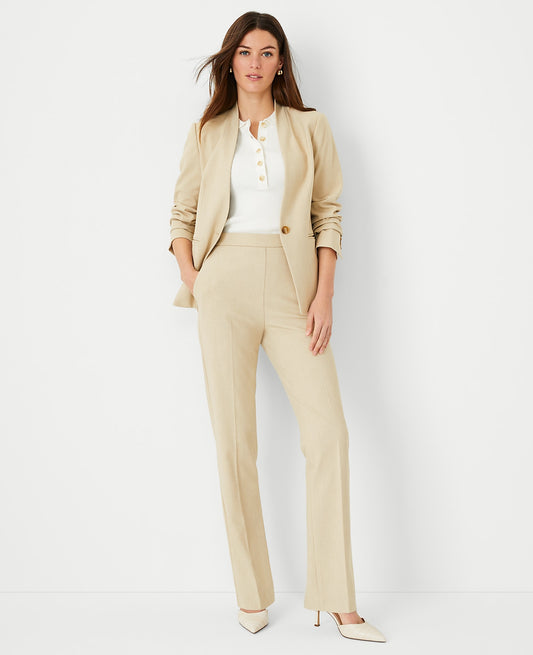 The Tall Side Zip Straight Pant in Bi-Stretch | Ann Taylor