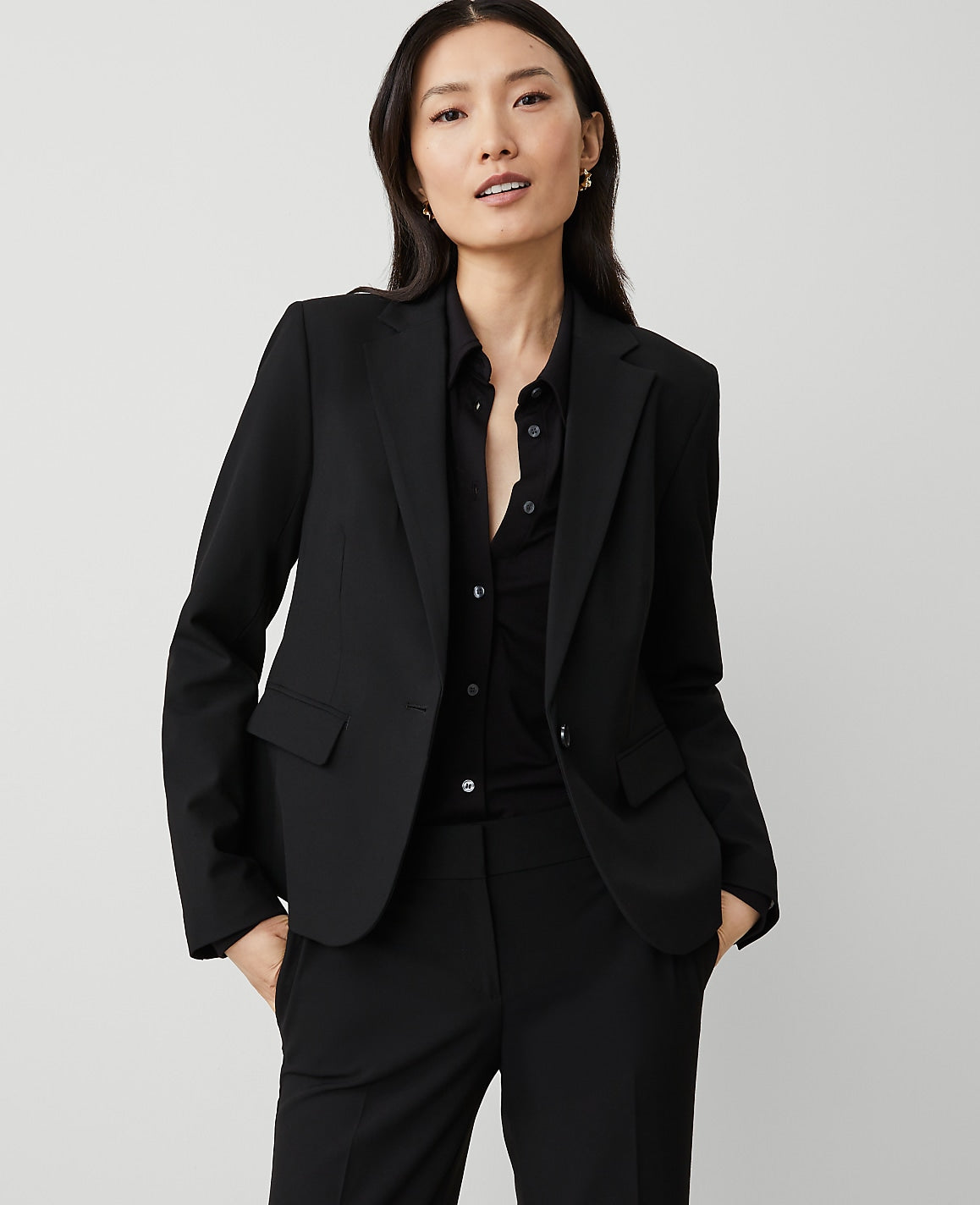 The Tall Notched Single Button Blazer in Seasonless Stretch | Ann Taylor