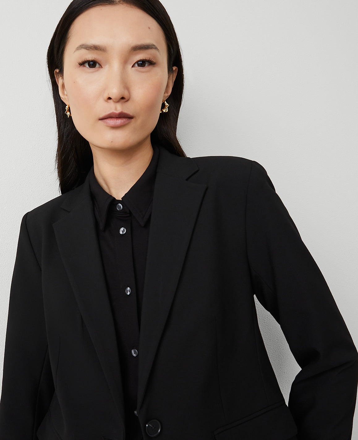 The Tall Notched Single Button Blazer in Seasonless Stretch | Ann Taylor