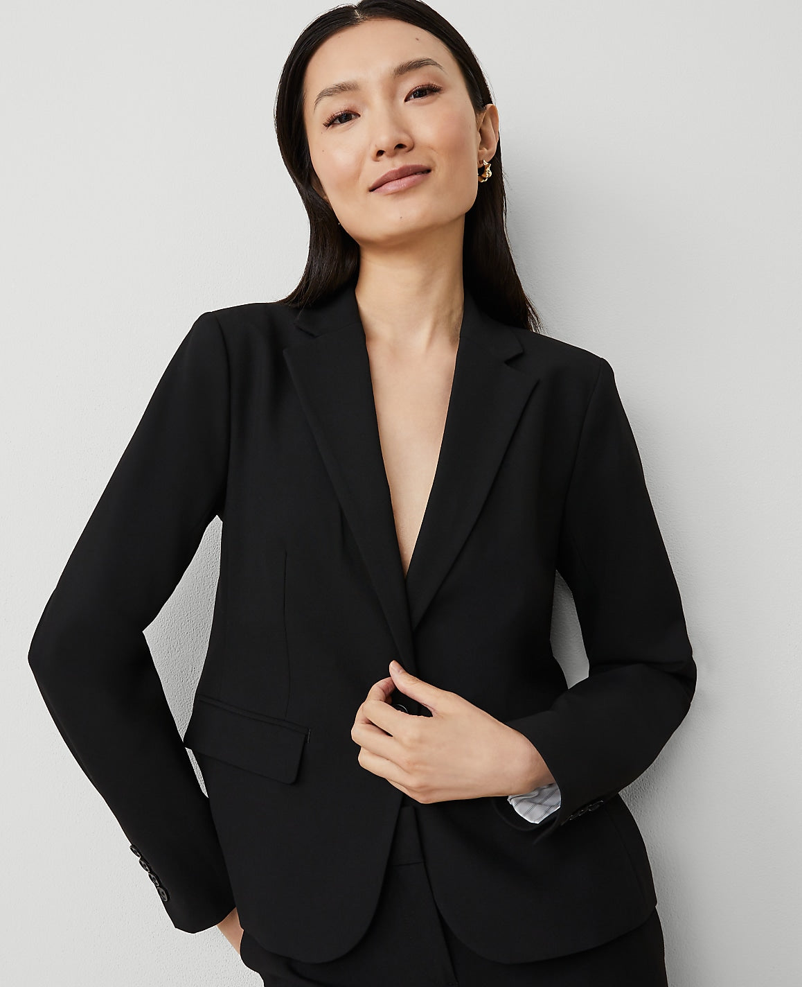 The Tall Notched Single Button Blazer in Seasonless Stretch | Ann Taylor