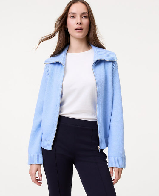 Weekend Contrast Stitch Sweater Jacket | Ann Taylor