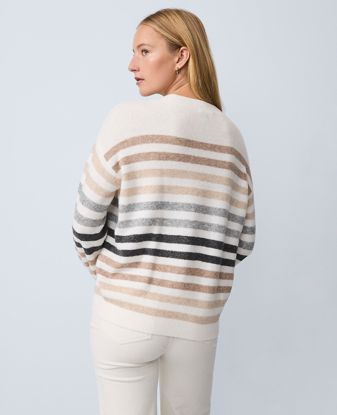 Weekend Striped Raglan Sweater | Ann Taylor