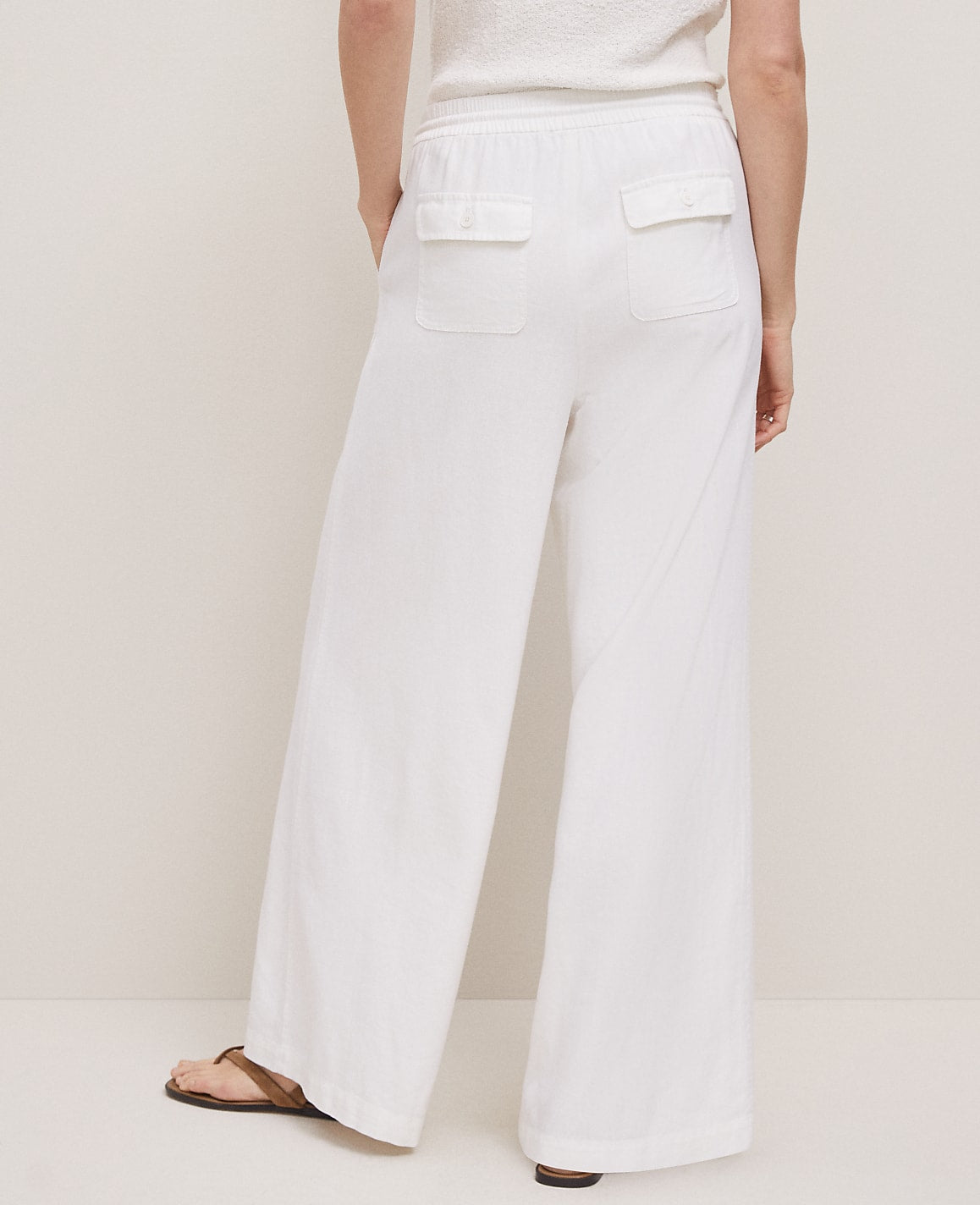 Weekend Easy Fit Wide-Leg Pant in Linen Blend | Ann Taylor
