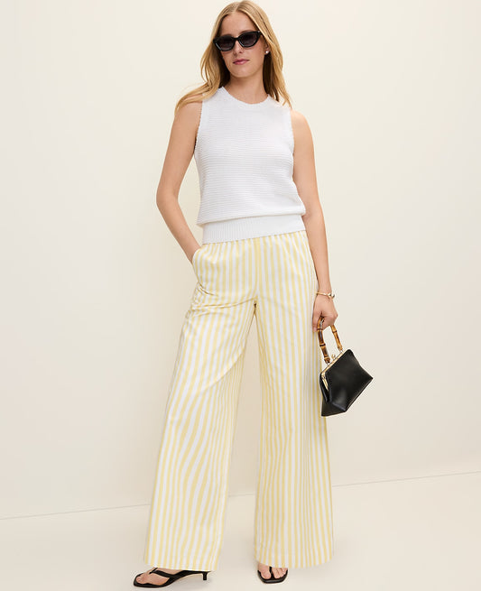 Weekend Striped Easy Palazzo Pant | Ann Taylor