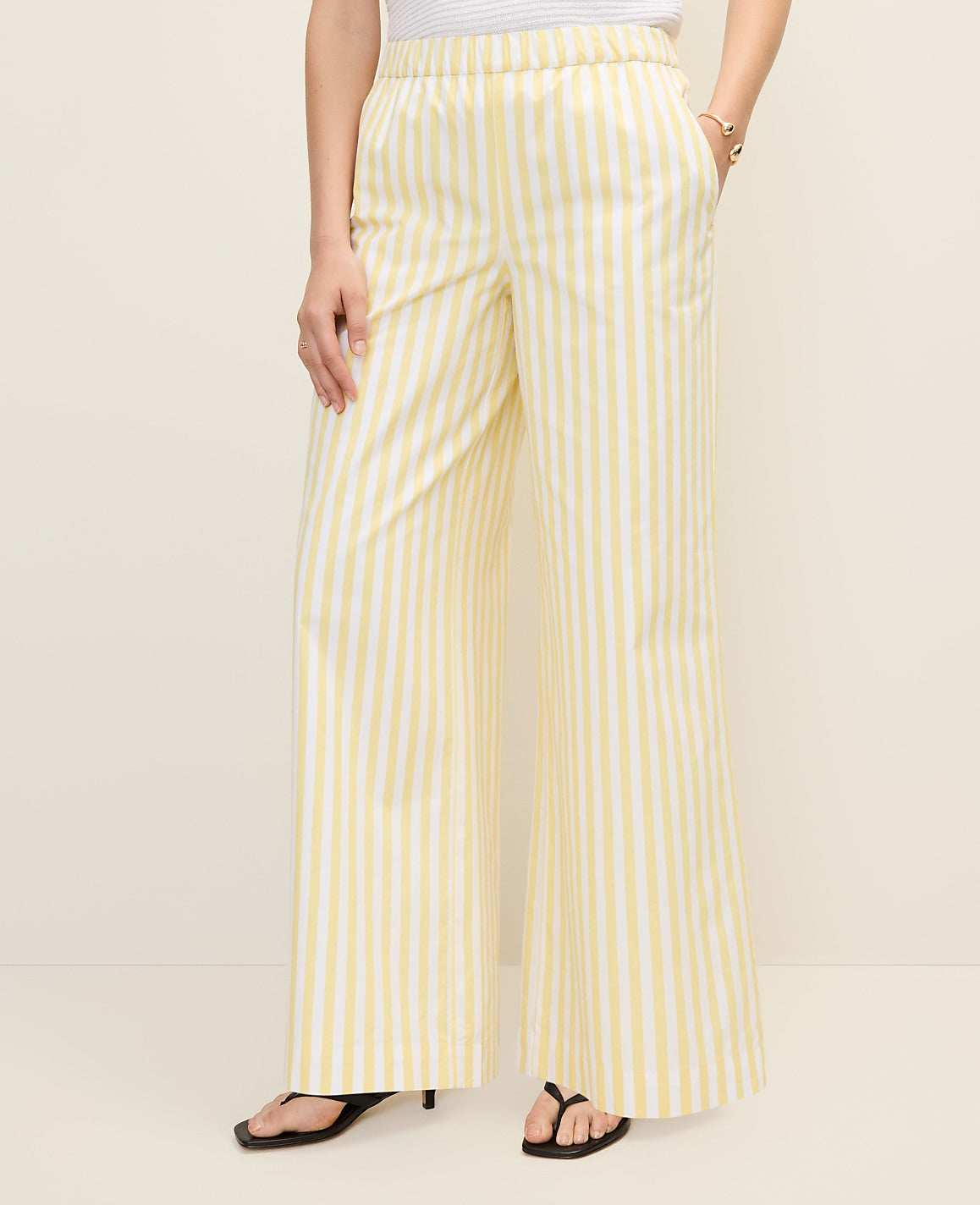 Weekend Striped Easy Palazzo Pant | Ann Taylor