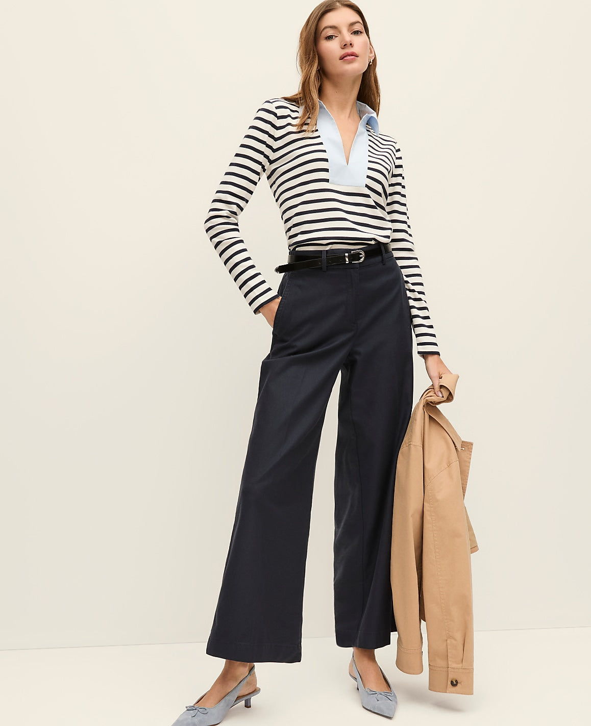 The Relaxed Wide-Leg Ankle Pant | Ann Taylor