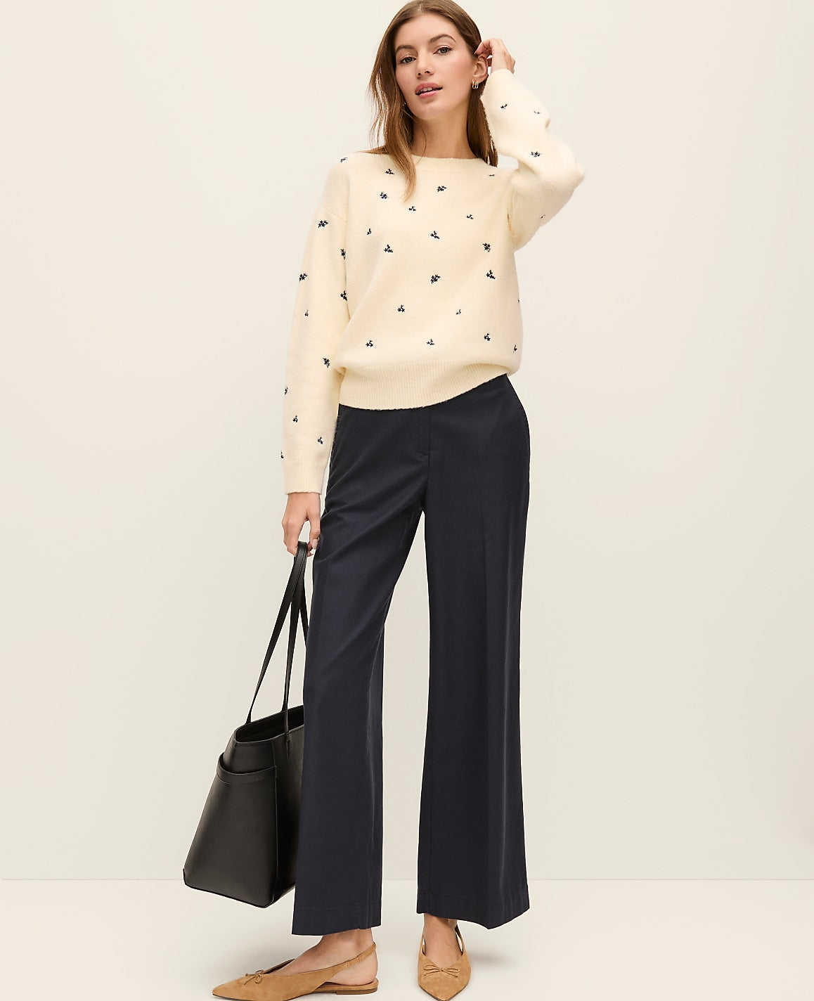 The Relaxed Wide-Leg Ankle Pant | Ann Taylor