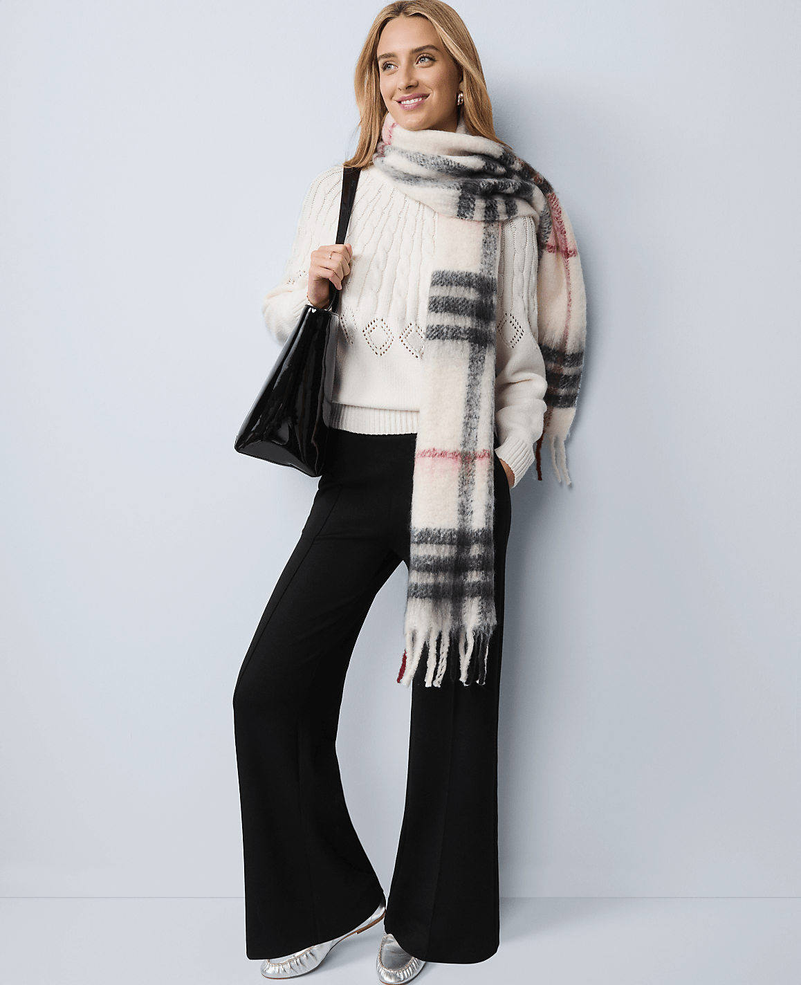 Weekend Easy Wide-Leg Pant in CloudPlush | Ann Taylor