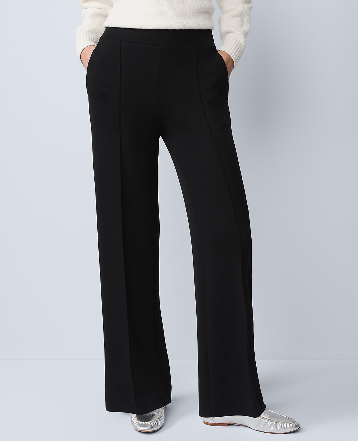 Weekend Easy Wide-Leg Pant in CloudPlush | Ann Taylor