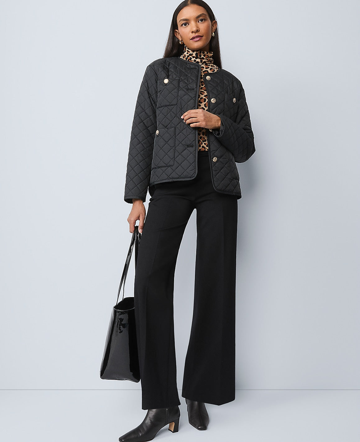 Weekend Easy Perfect Wide-Leg Pant in Ponte | Ann Taylor