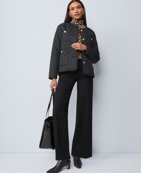 Weekend Easy Perfect Wide-Leg Pant in Ponte | Ann Taylor