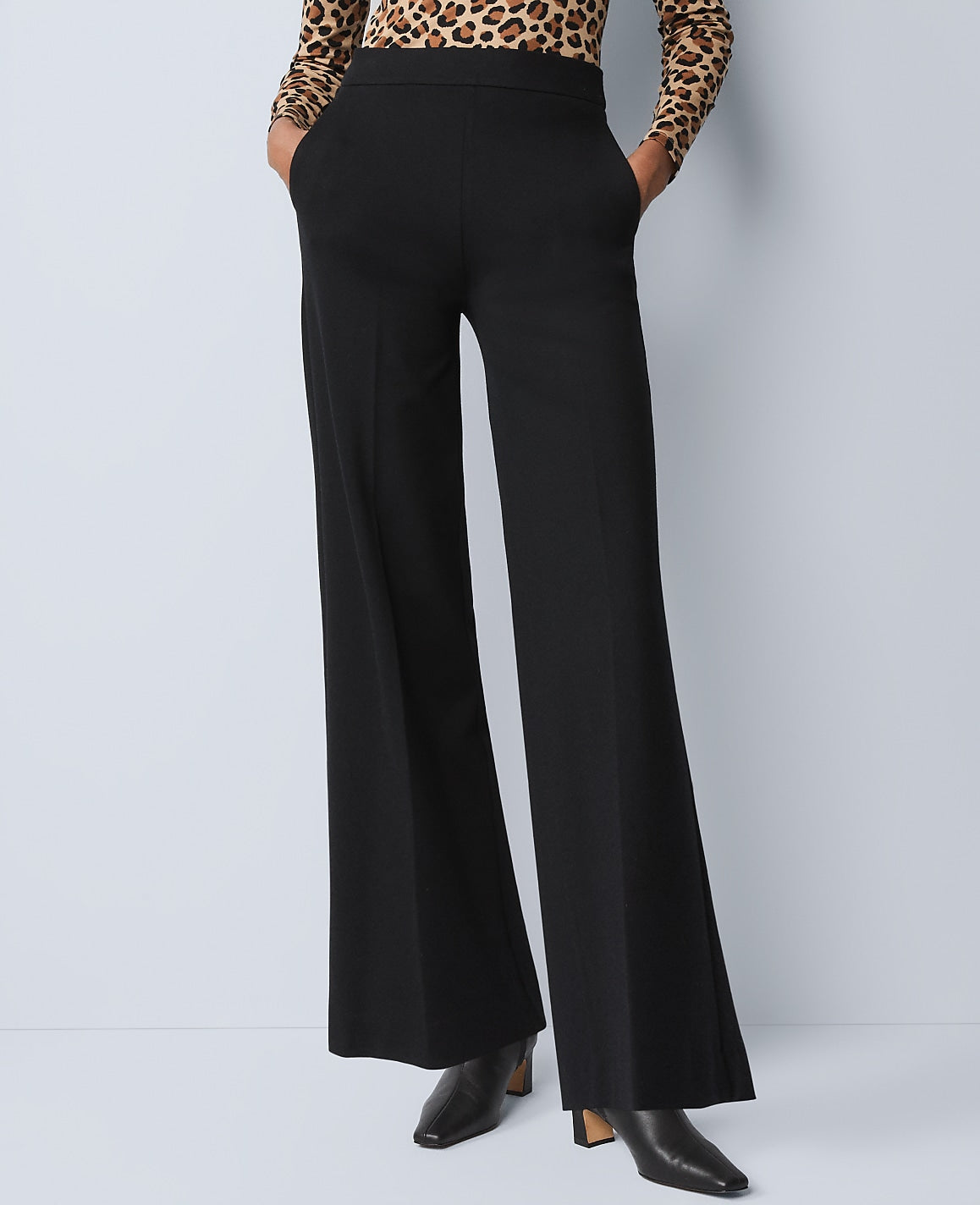 Weekend Easy Perfect Wide-Leg Pant in Ponte | Ann Taylor