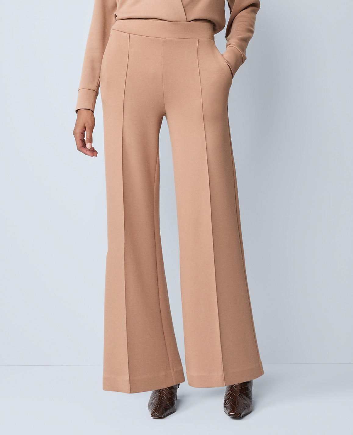 Weekend Easy Wide-Leg Pant in CloudPlush | Ann Taylor