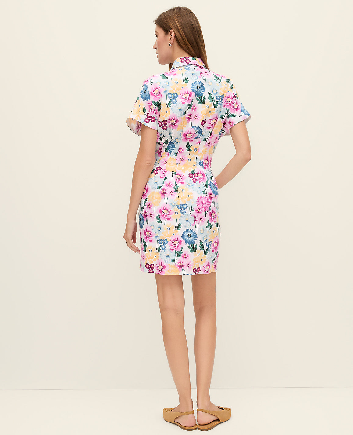 Weekend Floral Linen Blend Shirtdress | Ann Taylor