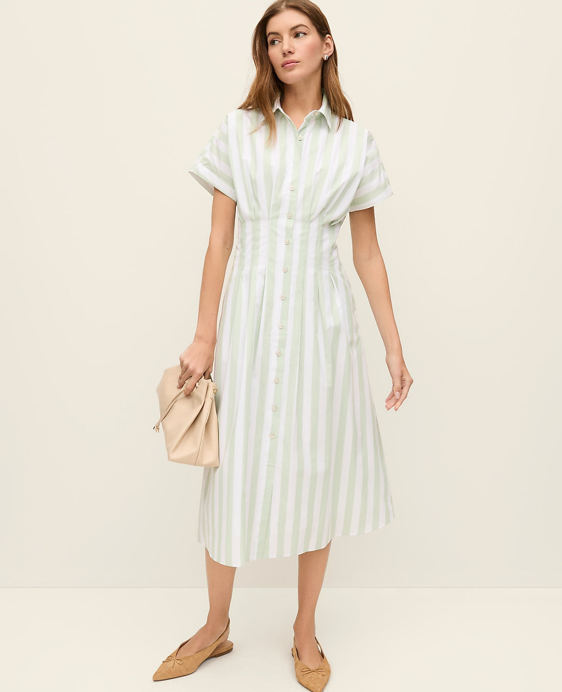 Weekend Striped Maxi Shirtdress | Ann Taylor