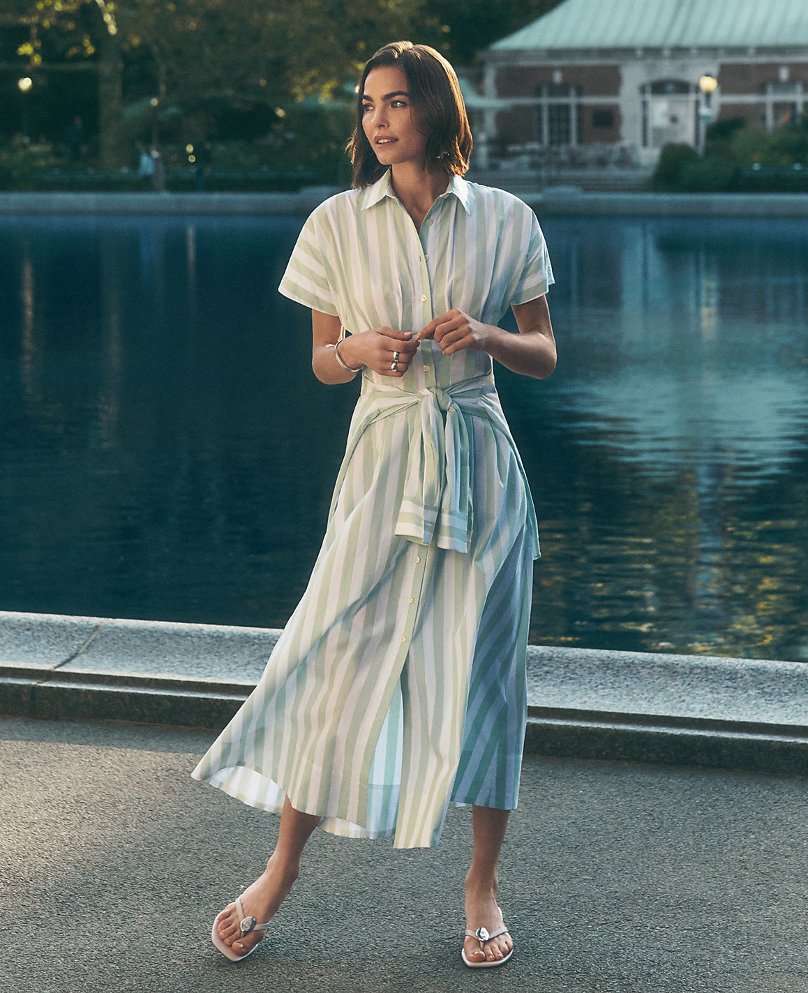 Weekend Striped Maxi Shirtdress | Ann Taylor