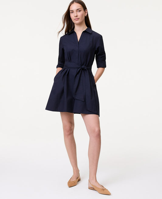 Weekend Belted Mini Shirtdress | Ann Taylor