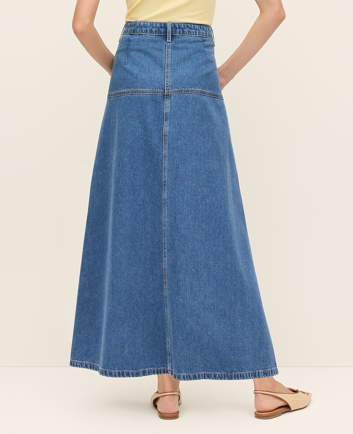 Weekend Denim Midi Skirt | Ann Taylor