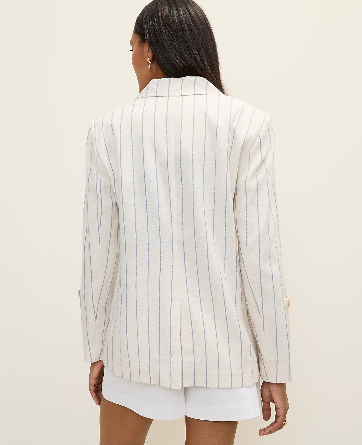 Weekend Striped Blazer in Linen Blend | Ann Taylor