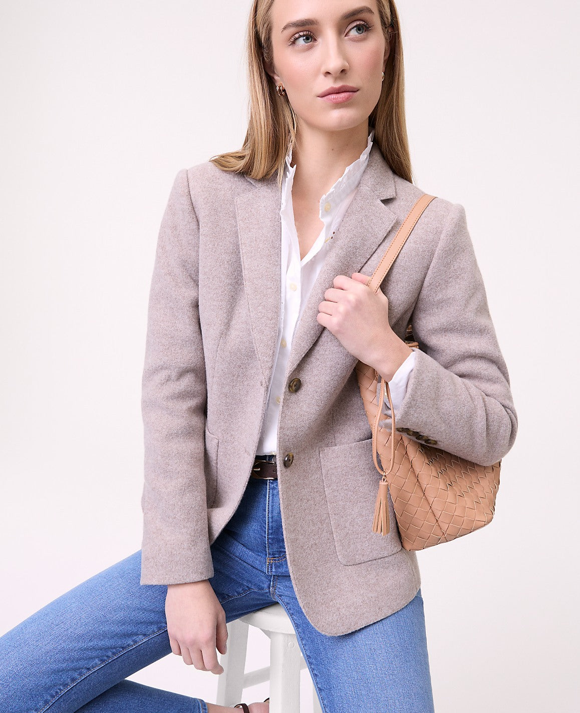 Weekend Greenwich Blazer in Brushed Knit | Ann Taylor
