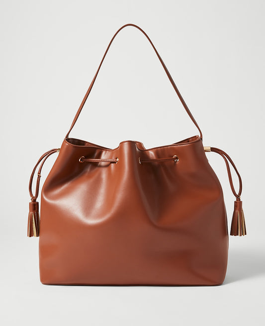 Weekend Drawstring Bucket Bag | Ann Taylor