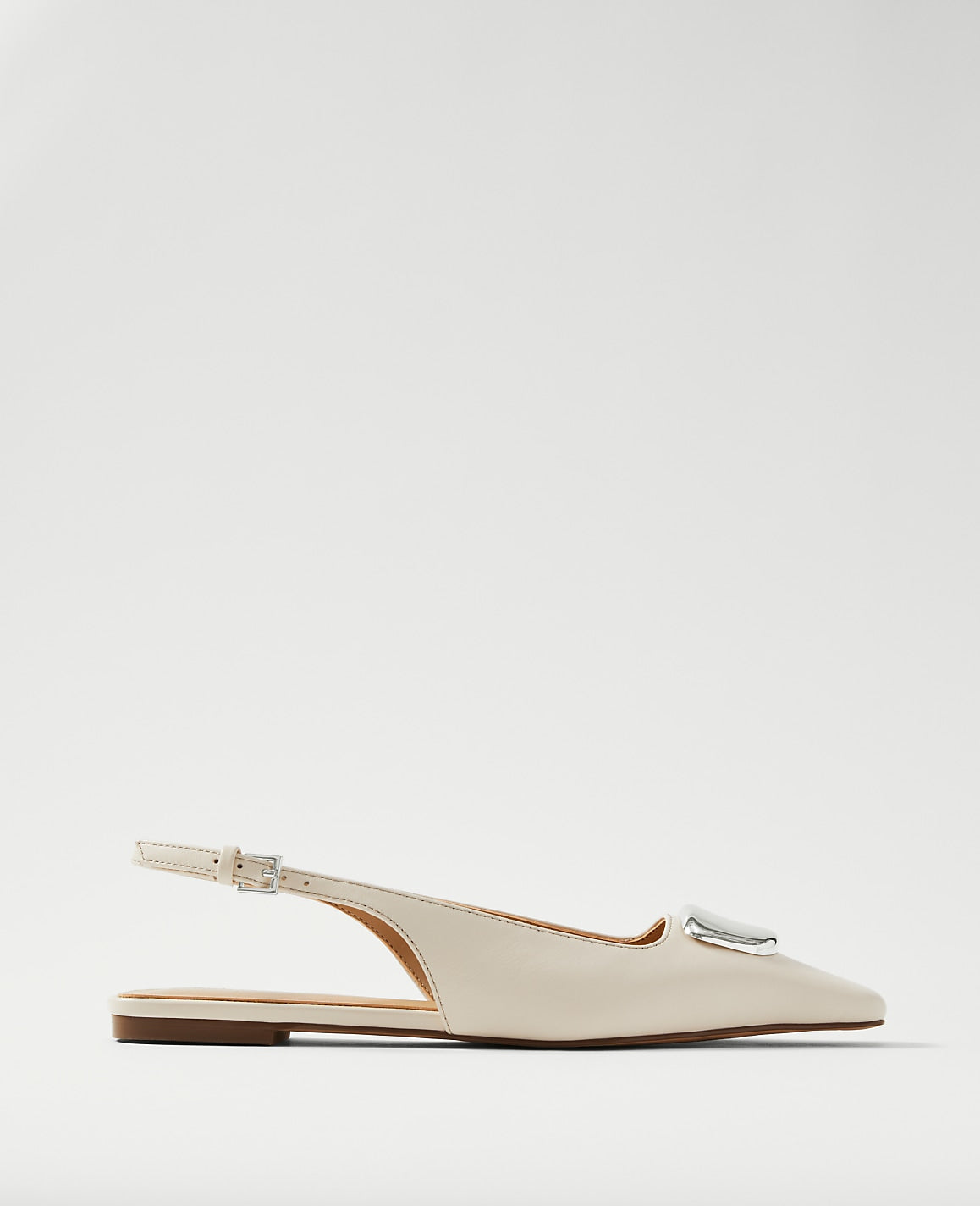 Weekend Hardware Embellished Leather Slingback Flat | Ann Taylor