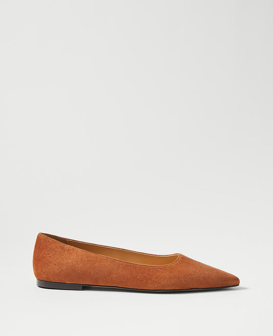 Weekend Pointy Toe Suede Ballet Flat | Ann Taylor