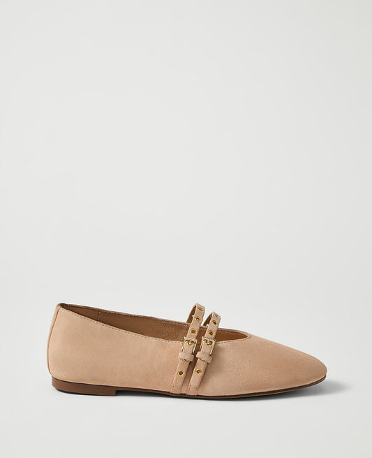 Weekend Studded Suede Mary Jane Flat | Ann Taylor