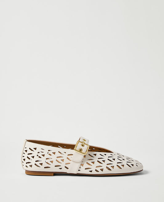 Weekend Leather Mary Jane Ballet Flat | Ann Taylor