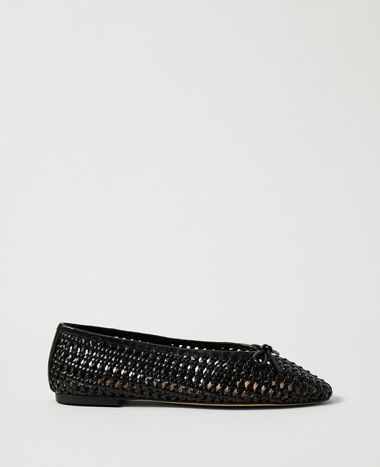 Weekend Woven Bow Ballet Flat | Ann Taylor