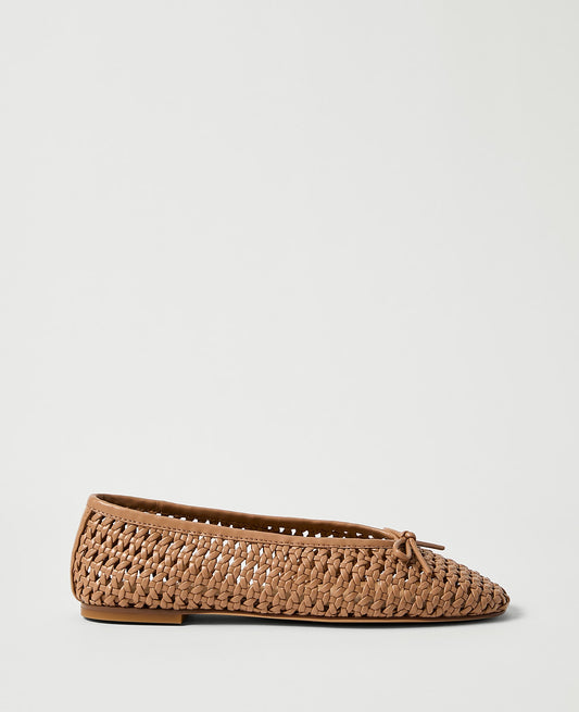 Weekend Woven Bow Ballet Flat | Ann Taylor