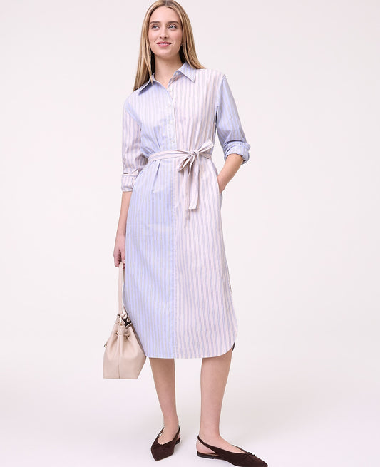 Petite Weekend Striped Midi Shirtdress | Ann Taylor