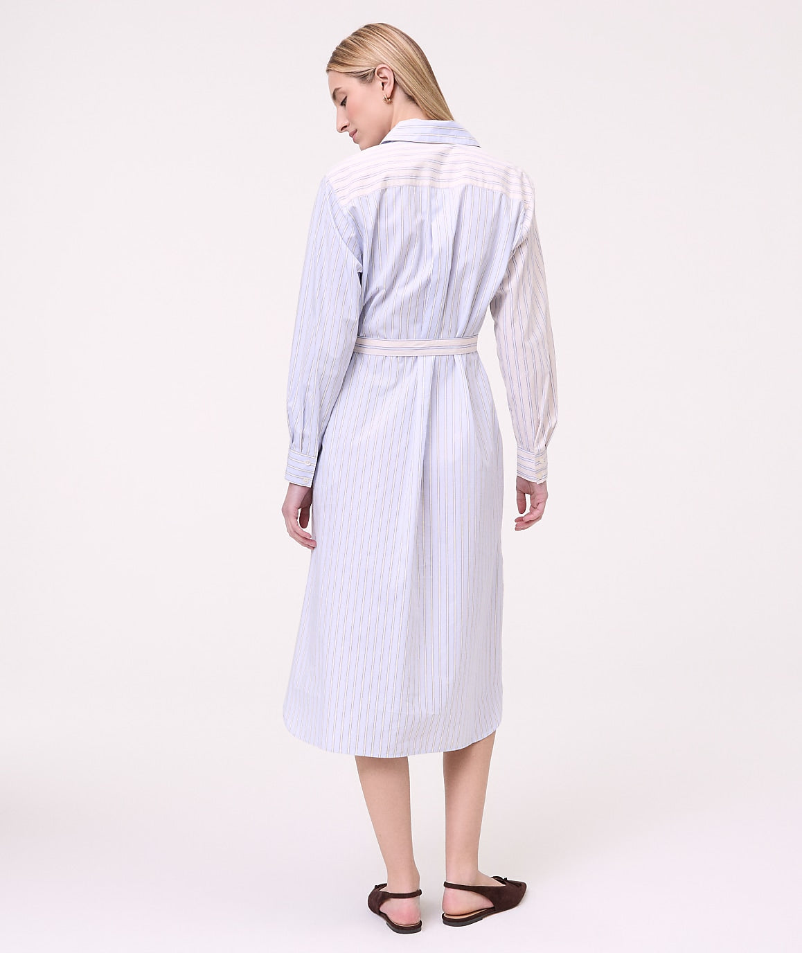 Petite Weekend Striped Midi Shirtdress | Ann Taylor
