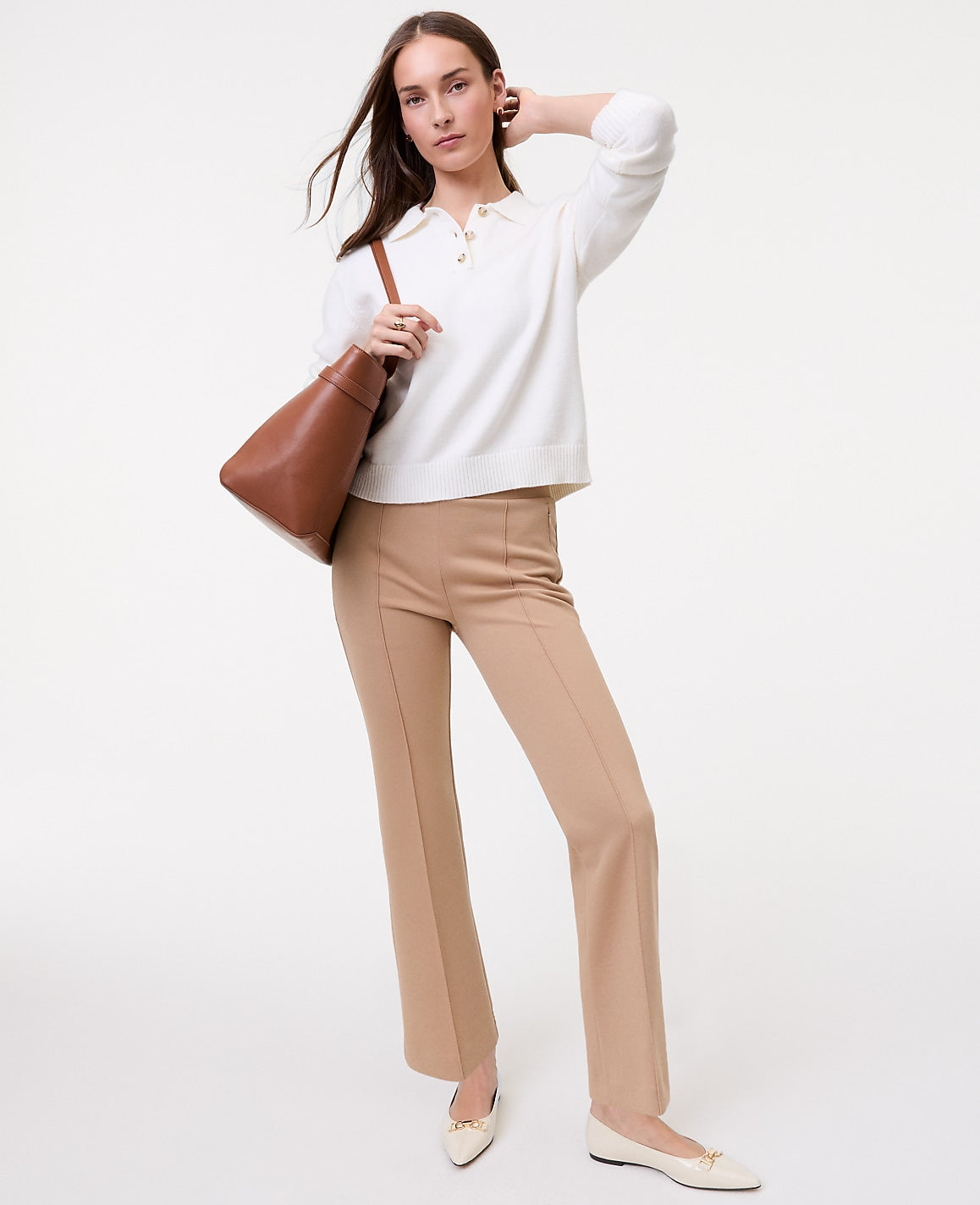 Petite Weekend Easy Fit Flare Ankle Pant | Ann Taylor